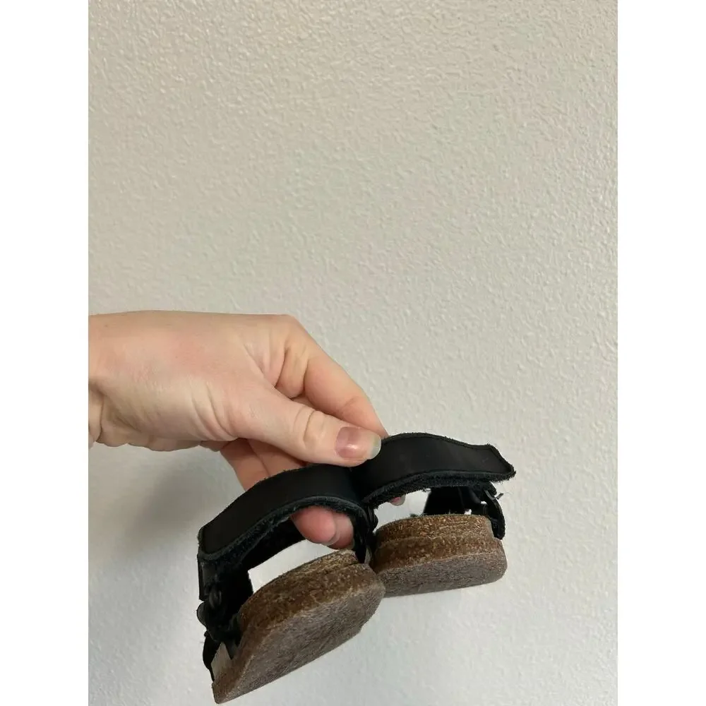 ZARA Baby Leather Sandals in Black Size 8